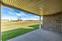 Covered patio....property backs up to common area...