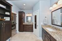 So much storage for a bathroom!