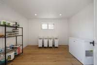 Separate feed room to keep supplements and grain organized, clean, and secure.