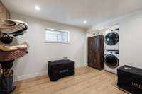 Dedicated tack and laundry room to keep horse blankets, towels, and gear fresh and organized.