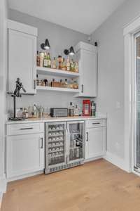Custom built in space next to fireplace in the family room