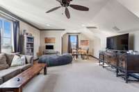 Large bonus room w/ full bath. Could easily convert back half into 5th bedroom to complete a guest suite.