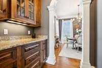 Butlers Pantry with large walk-in pantry.