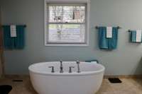 Primary Bath Soaking tub.Great for relaxing after a long day!