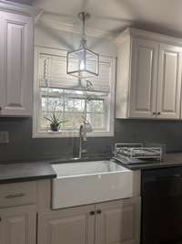 Kitchen with New Cabinets & Apron Sink