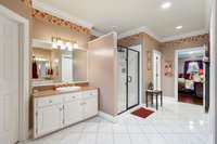 Separate shower in master suite