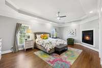 Seller installed hardwood floors in the primary bedroom.