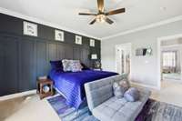 This bedroom share a Jack-n-Jill bathroom.