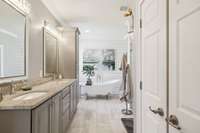 Remodeled Primary Bathroom! Elegant at every turn.