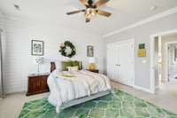 4th Bedroom, sellers added this shiplap wall.
