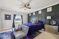 3rd Bedroom, sellers created this wood accent wall.