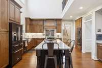 Custom Kitchen, Black Stainless Appliances, Fridge Remains. Warming Drawer under double ovens!