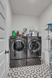 Spacious laundry area.