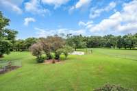 There is a small garden area with some crepe myrtles and perennials/annuals.  This is a nice shady spot that you could add a swing or patio furniture and watch the birds.