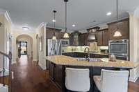 Another view of the kitchen with the island