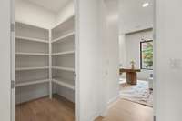 Walk-in pantry right off the kitchen
