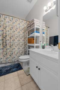 Primary bath w/tub-shower combo.