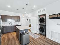 Stackable washer and dryer to remain