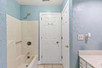 Spacious Full Bath right across from Bed 4 & 5