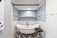 Primary bath, double vanities, closet space, updated tub, shower & more...