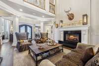 gas logs and detailed hearth