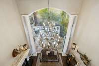 motorized living room light fixture lowers for cleaning!