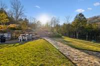 pool equipment hidden from backyard view