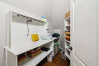 hobby/sewing room with storage