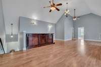 The bonus room is a stylish entertainment area with a custom built wet bar and high ceilings. You can have anything that you want in this massive bonus room. Media room, playroom or a hobby room. A place that the entire family can enjoy.