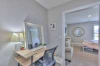 This is part of bedroom #4 that serves as an additional office space or makeup area.