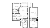 Floor plan ; Note upstairs one of the bedrooms/flex room is unfinished —- already has plywood floor & wall studs—- currently used as storage.