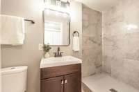 Just off the bonus room is the 2nd full bath.