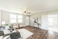 There is plenty of room for different furniture arrangements.