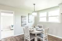 The kitchen nook has great natural light.