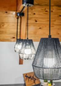Designer lighting gives an upscale presence.