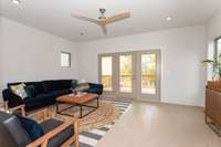 Living room with view of Deck