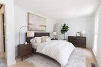 Virtually Staged front bedroom off entryway