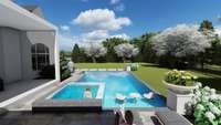 Pool concept images. Home offered without pool, however can be negotiated into a purchase contract.