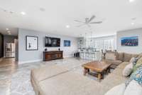 The handy kitchenette caters to downstairs guests with a dishwasher, mini fridge, and ice machine, providing all the essentials for comfort and convenience.