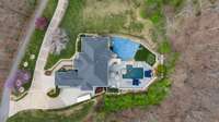 A bird's eye view helps display the sheer amount of space included in each area of this outdoor oasis.