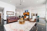 Experience elevated living with a central vacuum system, newly installed light fixtures, and a smoothly integrated home audio system.