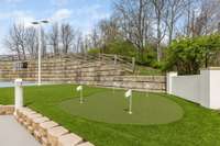 The nearby court lighting ensures you can take advantage of backyard activities at all hours of the day.