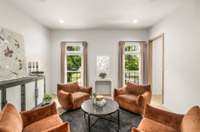This room just off the foyer is a wonderful space for a sitting room, office, or formal dining room.