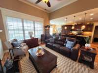 Another view of the Open Floorplan from the Living Room to Kitchen.