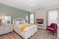 The Master Bedroom has carpet and is a nice size on the first floor.