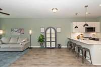 This is the place you could put a kitchen table if you so desired.