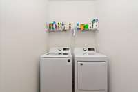 The Utility Room is off to itself.   You could add more shelving for storage or whatever you so desired.