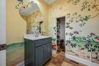 Hidden door to pantry/storage area!