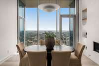 Skyline views from dining area
