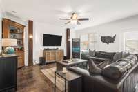 Basement level features living room, kitchen, bedroom and bathroom